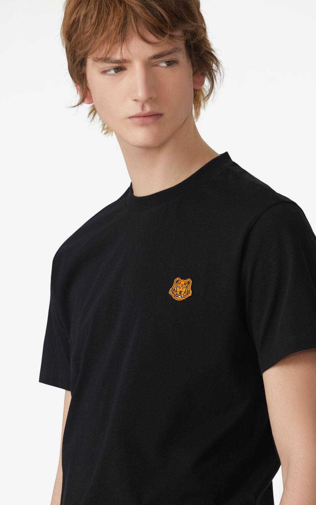 T Shirt Kenzo Tiger Crest Homme Noir | DTVF-36194